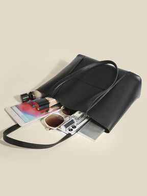 bags : Stella Top Handle Bag Black - Leer in van Pantino