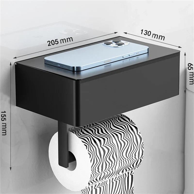 home & garden : Elegante Toiletpapierhouder Zwart - Modern Design Badkamer - RVS in van Pantino