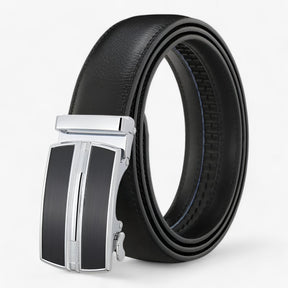 Belt : Leren Riem - Eigentijds en Elegant - Zwart in Zwart van Pantino