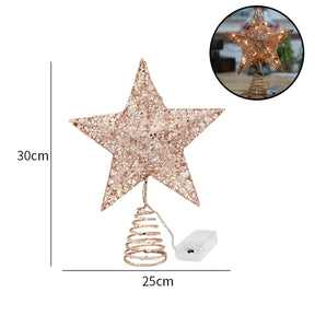 home & garden : Sterrenachtige Elegant - Bovenste Ster Ornamenten Kerstlicht - Verlicht Uw Eindejaarsfeest in 25cm Roségoud van Pantino