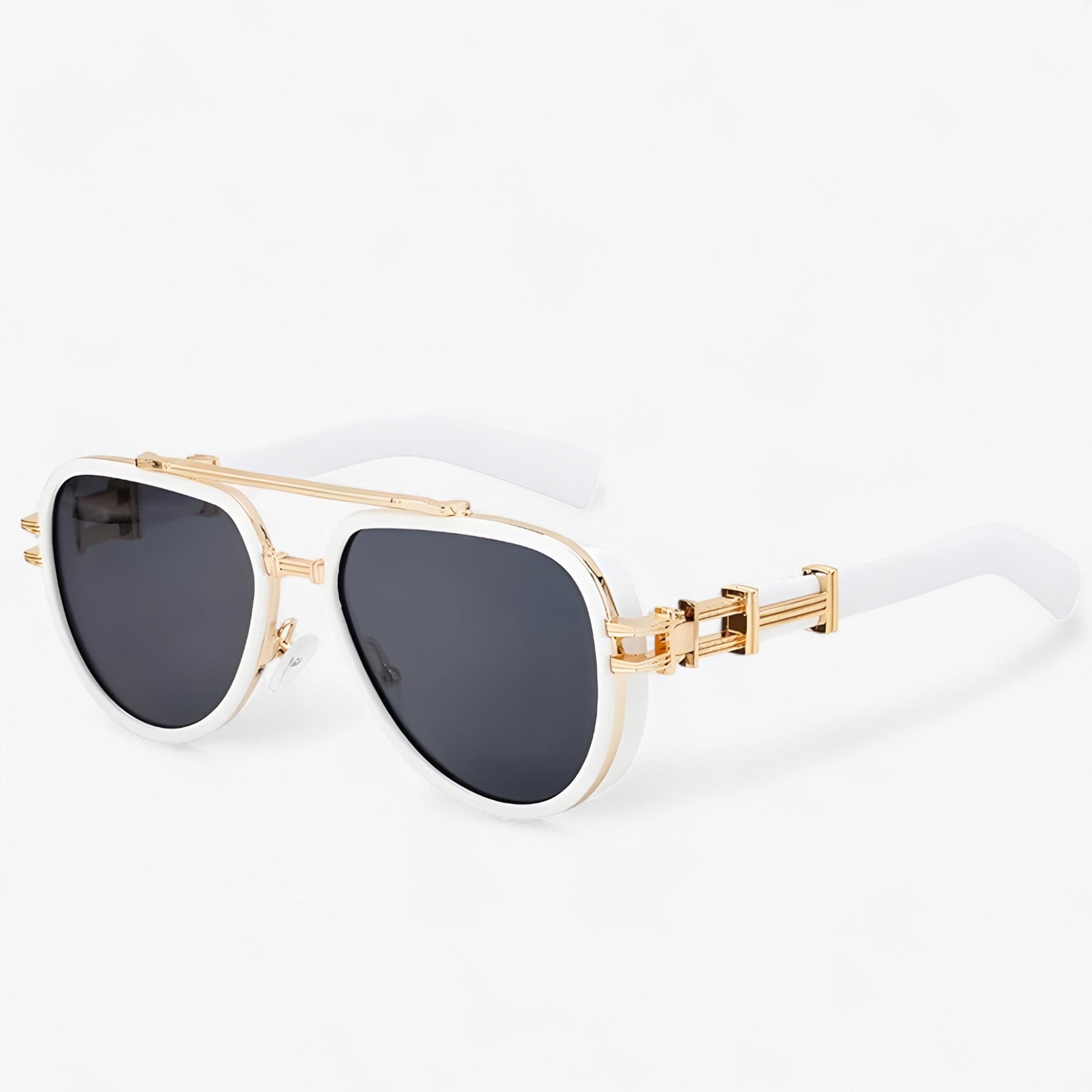 Sunglasses : Overdimensionale Steampunk Gepolariseerde Zonnebrillen - Helder Zwart in Wit Grijs van Pantino