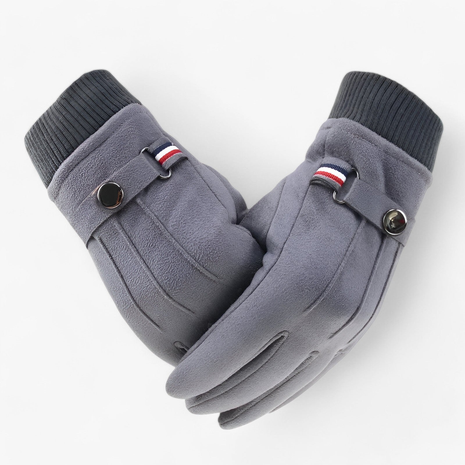 Winter Gloves : Handschoenen Grijs - Warme Suède Touchscreen Winterhandschoenen in Grijs Eén maat van Pantino
