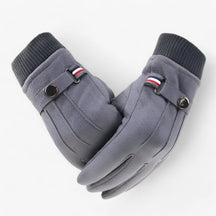 Winter Gloves : Handschoenen Grijs - Warme Suède Touchscreen Winterhandschoenen in Grijs Eén maat van Pantino