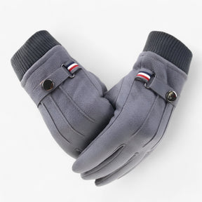Winter Gloves : Handschoenen Grijs - Warme Suède Touchscreen Winterhandschoenen in Grijs Eén maat van Pantino