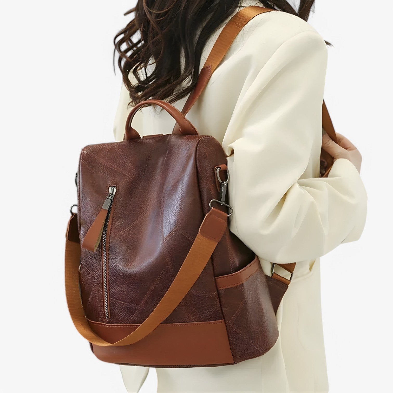 bags : Rugzak Zwart - Stijlvolle Vintage - Perfect voor School en op Reis in van Pantino