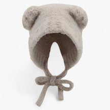 Beanie : Muts Grijs - Warme Leren-Wollen - Trendy & Comfortabel in Beige 56-58cm van Pantino