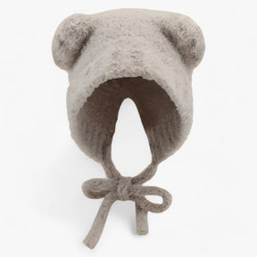 Beanie : Muts Grijs - Warme Leren-Wollen - Trendy & Comfortabel in Beige 56-58cm van Pantino