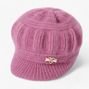 Beanie : Muts Koraal - Gebreide Fleece - Dubbele Warmtebescherming in Roze van Pantino