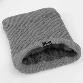 Scarf : Sjaal Geel - Warme Pluche Winter - Volledig Mask en Nekwarmer in Grijs Één maat van Pantino