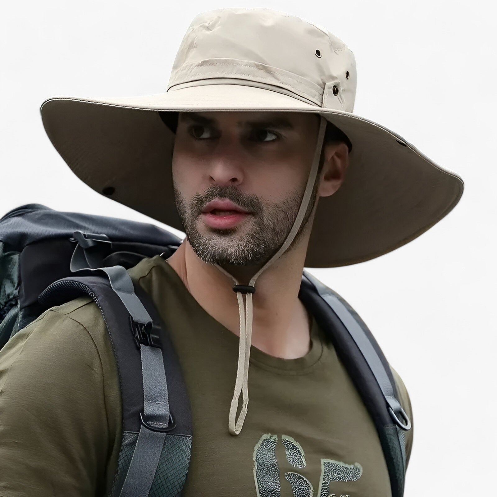 outdoor equipment : Heren Outdoor Hoed Zwart - UV-Beschermend, Waterafstotend & Ademend Zonneklep in Khaki 58-60cm van Pantino
