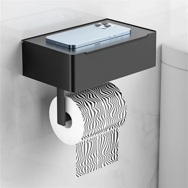 home & garden : Elegante Toiletpapierhouder Zwart - Modern Design Badkamer - RVS in Zwart van Pantino