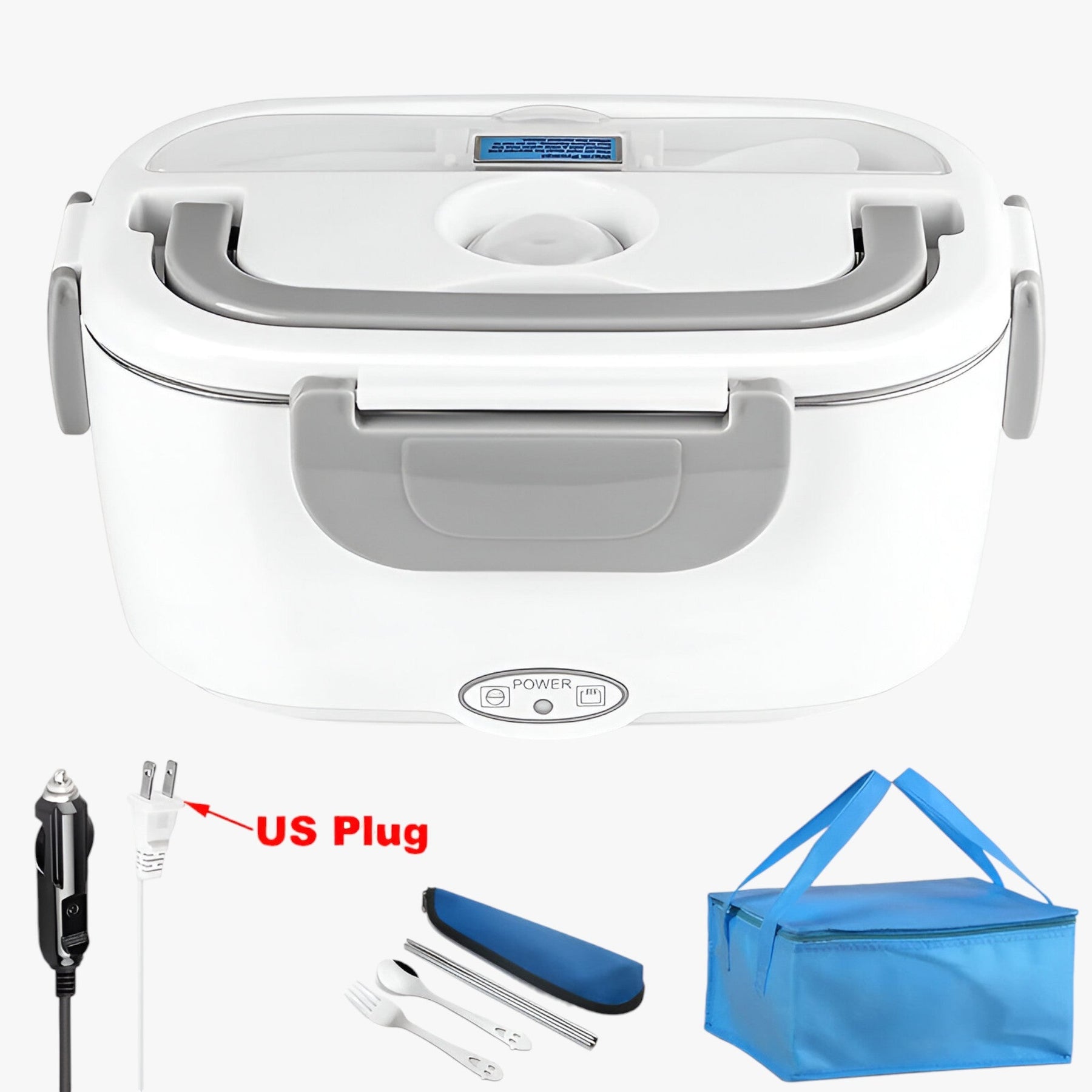 gadgets : FreshHeat - Elektrische Lunchbox - Draagbare Voedsel Verwarmers voor Kantoor en School in Auto-lader en US-stekker - tas van Pantino