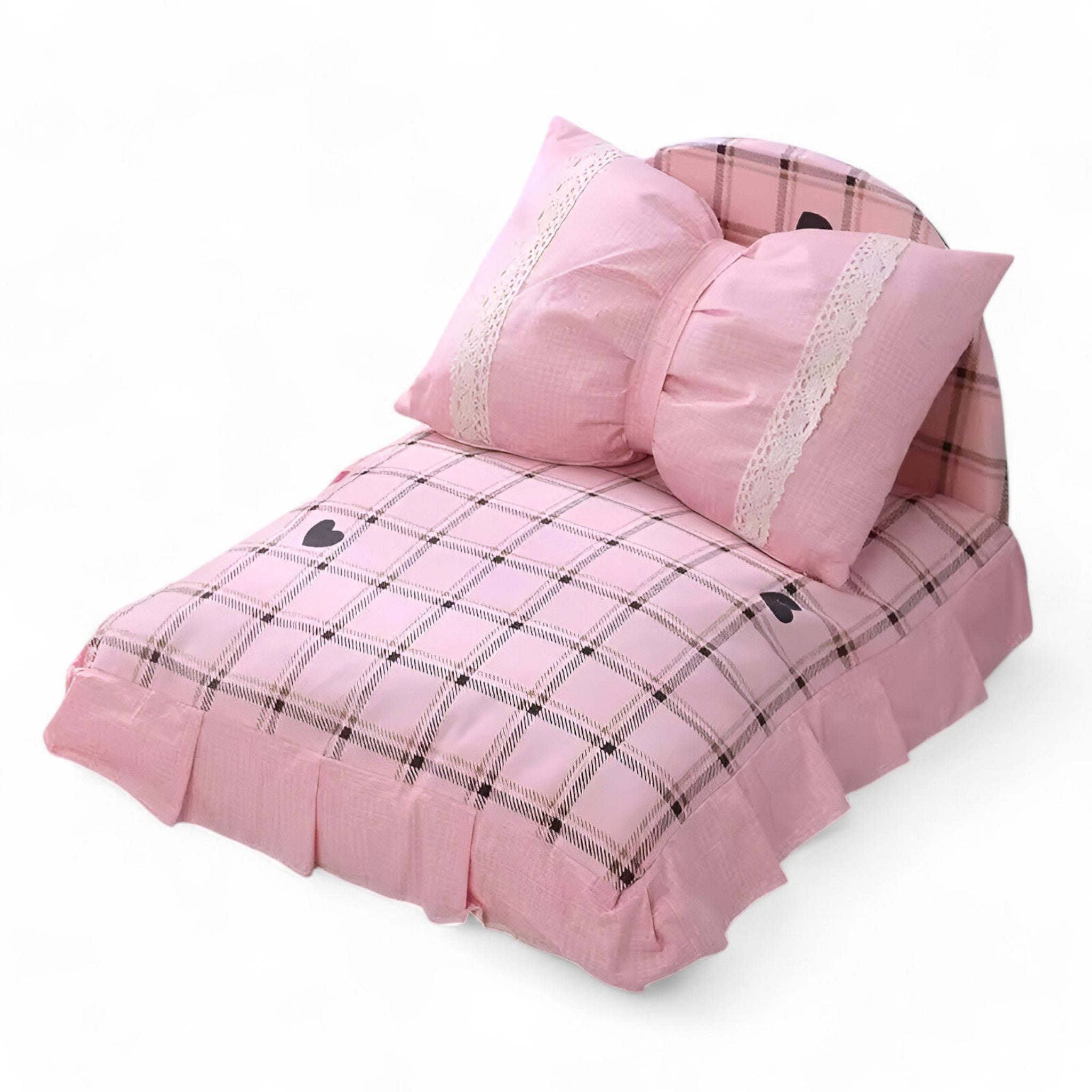 pets : BowLux - Schattig Strik Katten - En Hondenbed in Roze van Pantino