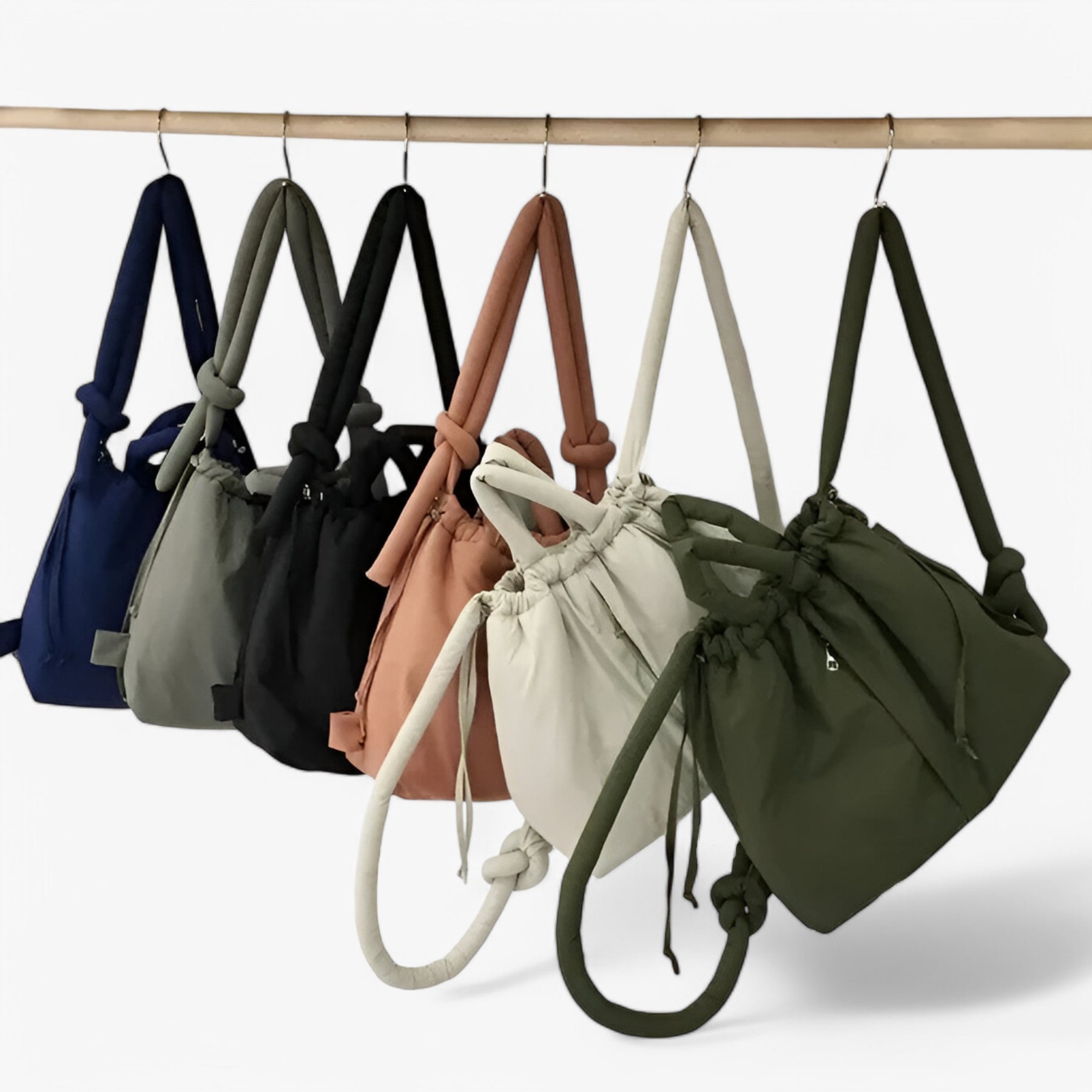 bags : Handtas Roze Puffer - Trendy Dames Schoudertas van Nylon in van Pantino