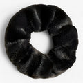 Fløjlsagtig Ensfarvet Hår Scrunchie - Hvidt Sæt