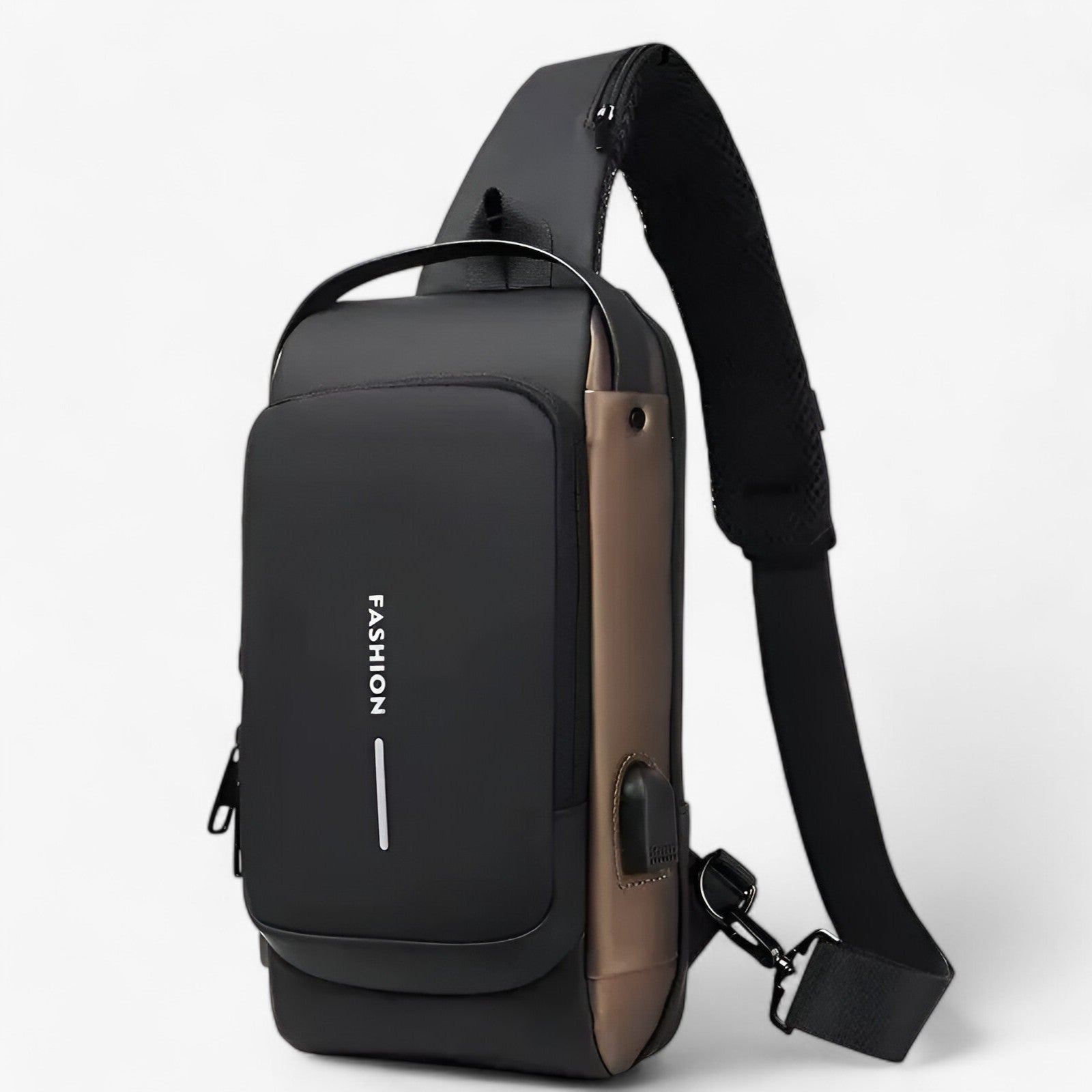 bags : Schoudertas Zwart - Diefstal USB in Zwart Goud 32X16X9cm van Pantino