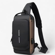bags : Schoudertas Zwart - Diefstal USB in Zwart Goud 32X16X9cm van Pantino
