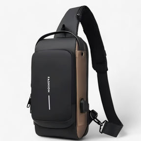 bags : Schoudertas Zwart - Diefstal USB in Zwart Goud 32X16X9cm van Pantino