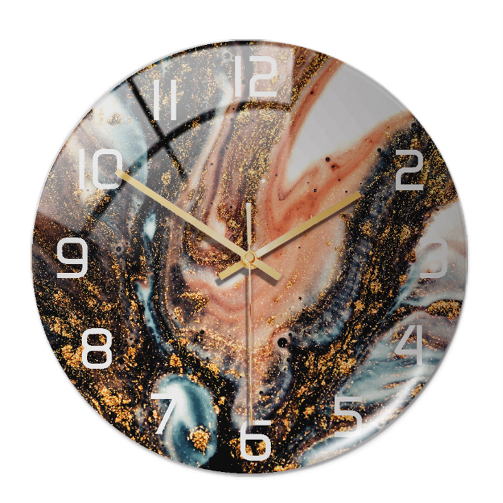 Wandklok Stil Ø30cm, Wit Marmer Effect Moderne Luxe voor Woonkamer/Kantoor