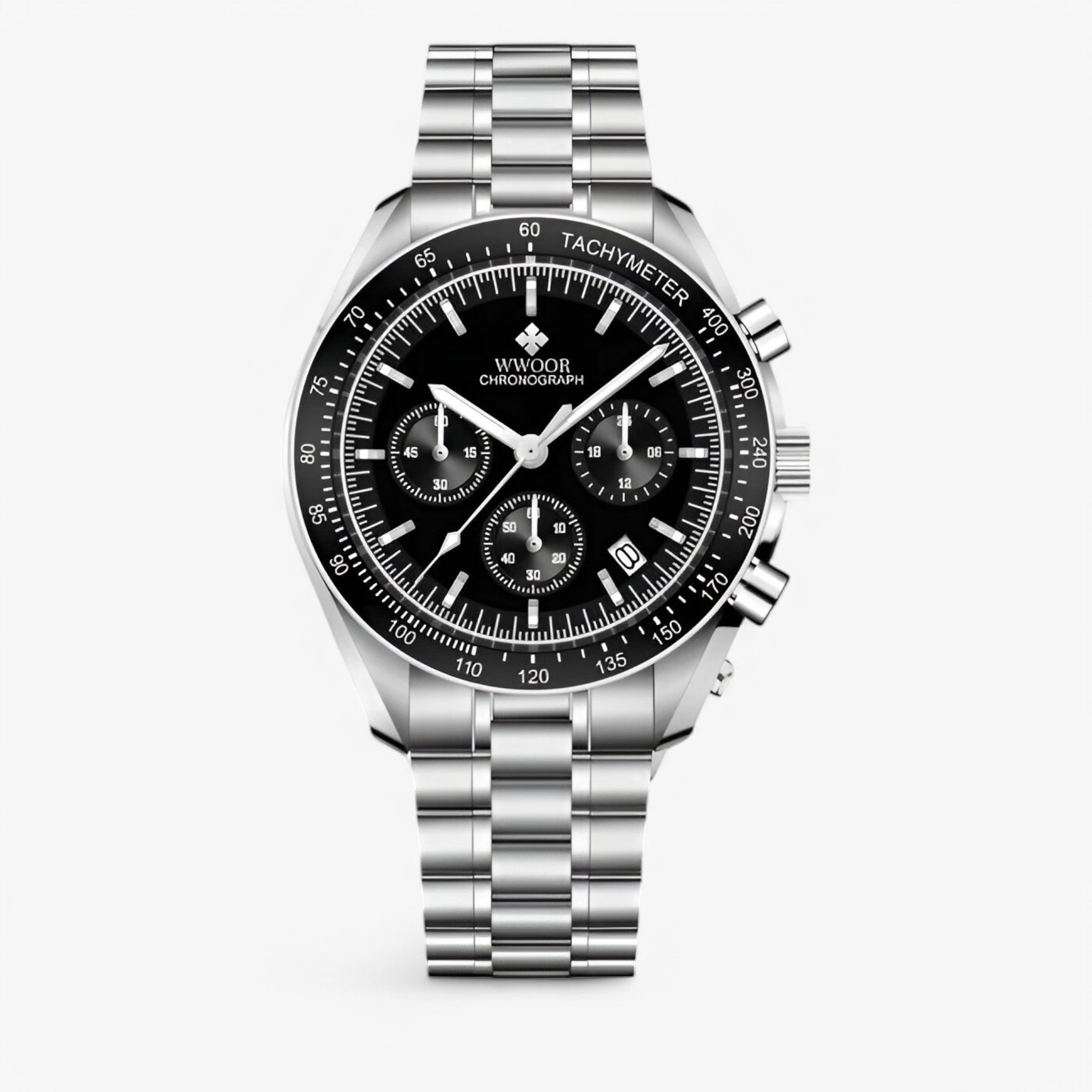 watches : Horloge Blauw - Luxe Stalen Chronograafhorloge in zwart van Pantino