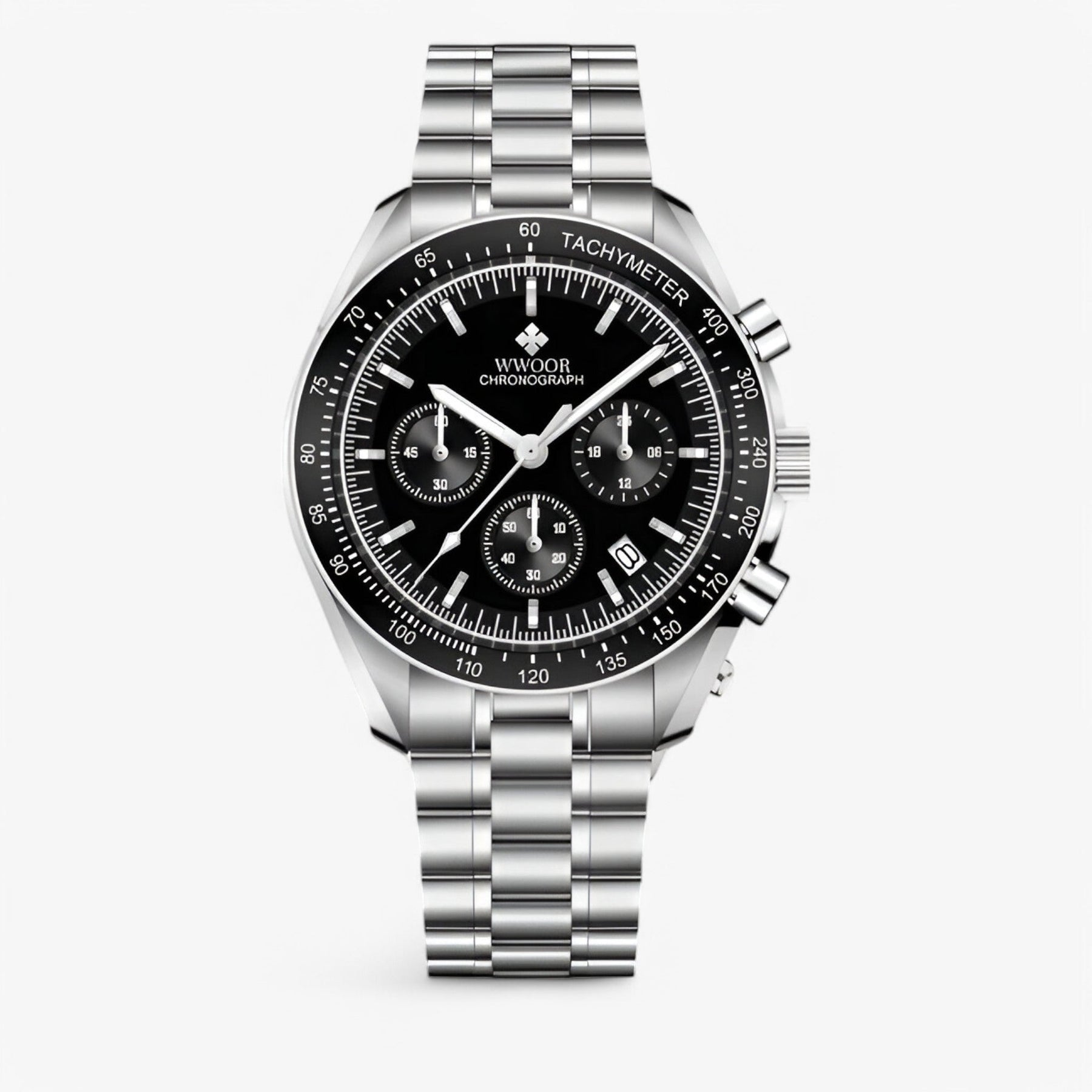 watches : Horloge Blauw - Luxe Stalen Chronograafhorloge in zwart van Pantino