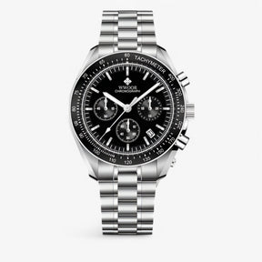 watches : Horloge Blauw - Luxe Stalen Chronograafhorloge in zwart van Pantino