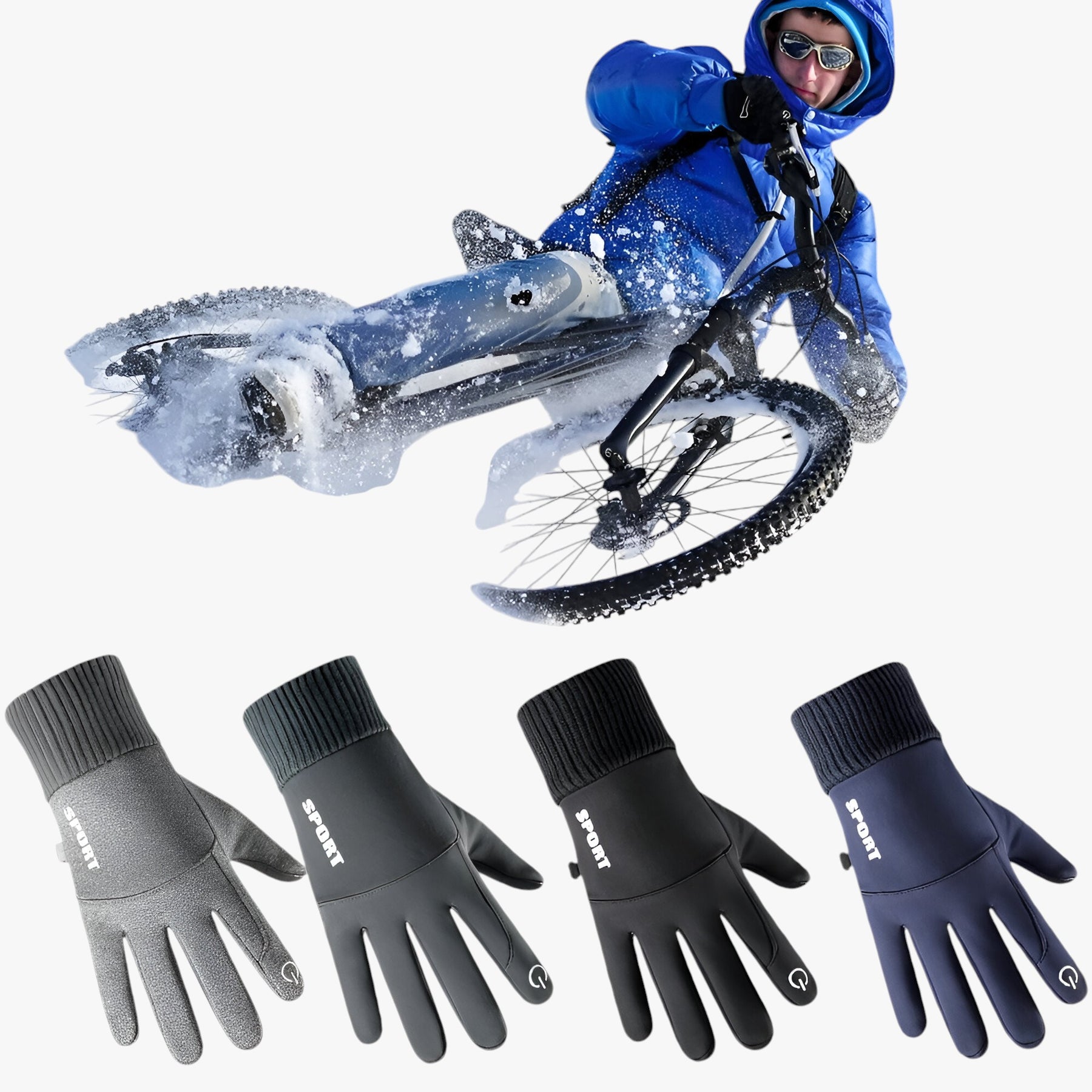 Men's Gloves : Handschoenen Heren Blauw - Warme en Waterdichte in van Pantino
