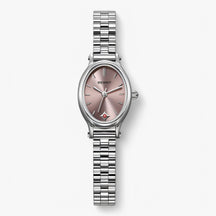 Watch : Minimalistische Ovalen Armbandhorloge Dames - Zwart in Roze van Pantino