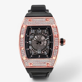 watches : Horloge Zwart - Luxe Tonneau in Rood van Pantino