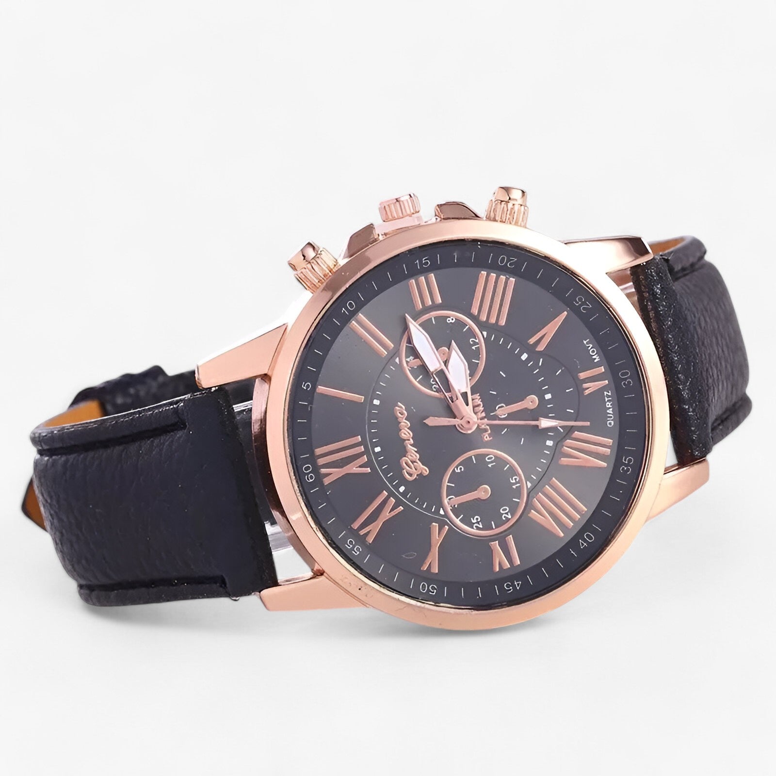 watches : Luxe Horloge voor Dames - Waterdicht Leer voor Iedere Gelegenheid - Zwart in van Pantino