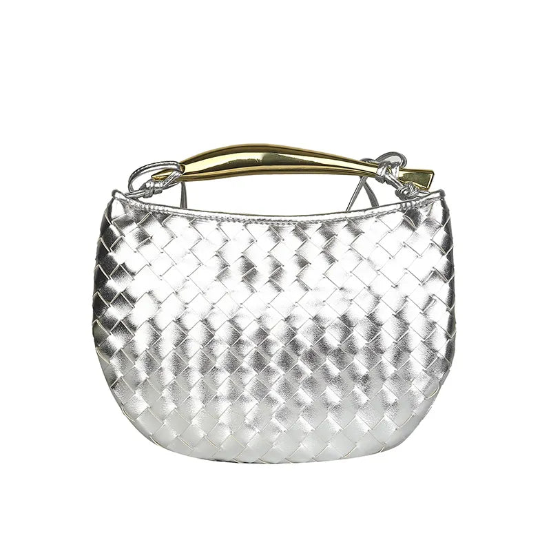 bags : Geweven Schoudertas Dames Goud - Handgemaakt Bohemian in Zilver van Pantino