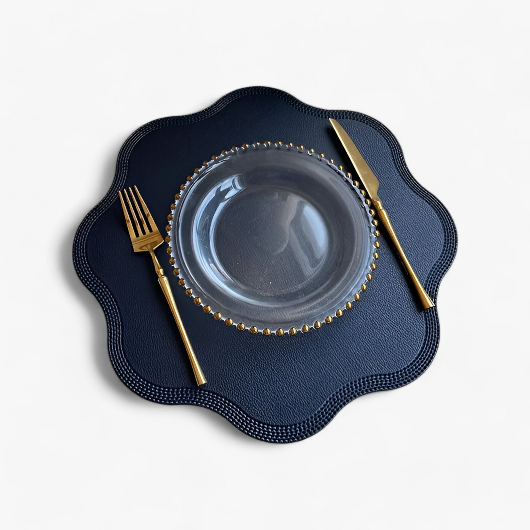 home & garden : Bloemen Placemats - Elegant en Duurzaam - Bloem Geel in Bloem Blauw van Pantino