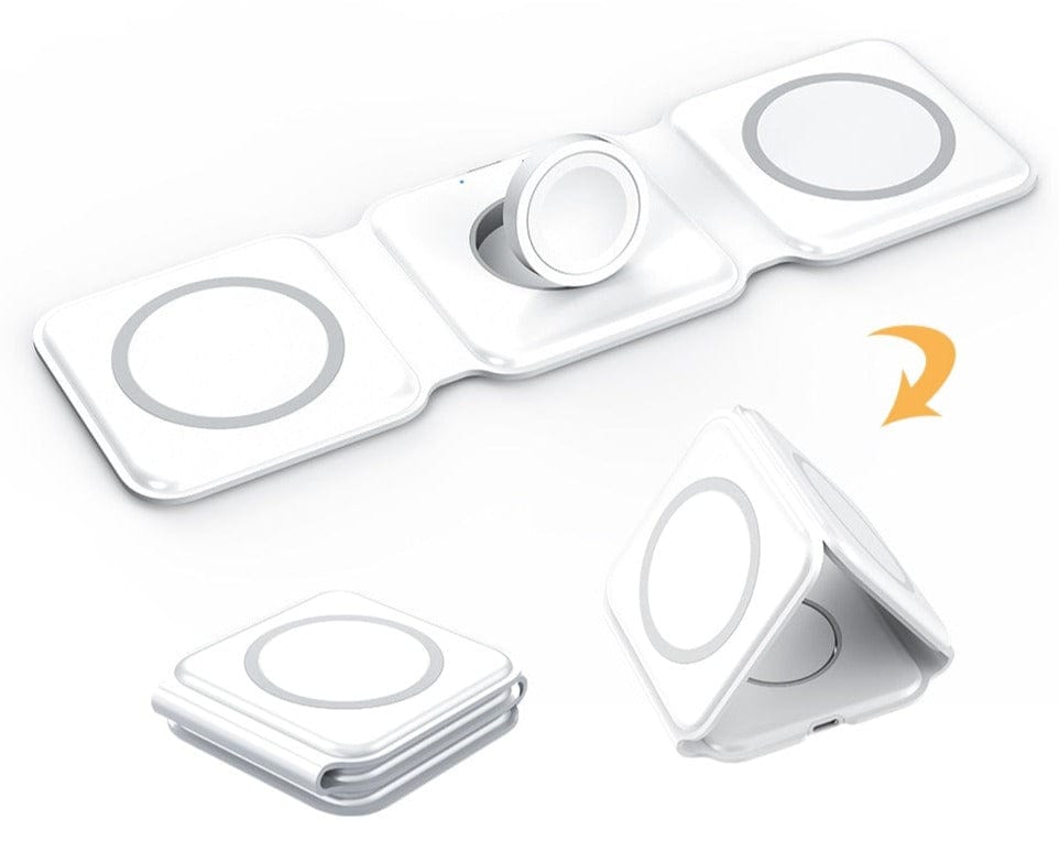gadgets : 3-in-1 Draadloze Oplader - Eén Oplader voor Je Smartphone, Smart Watch en Oordopjes - Wit in van Pantino
