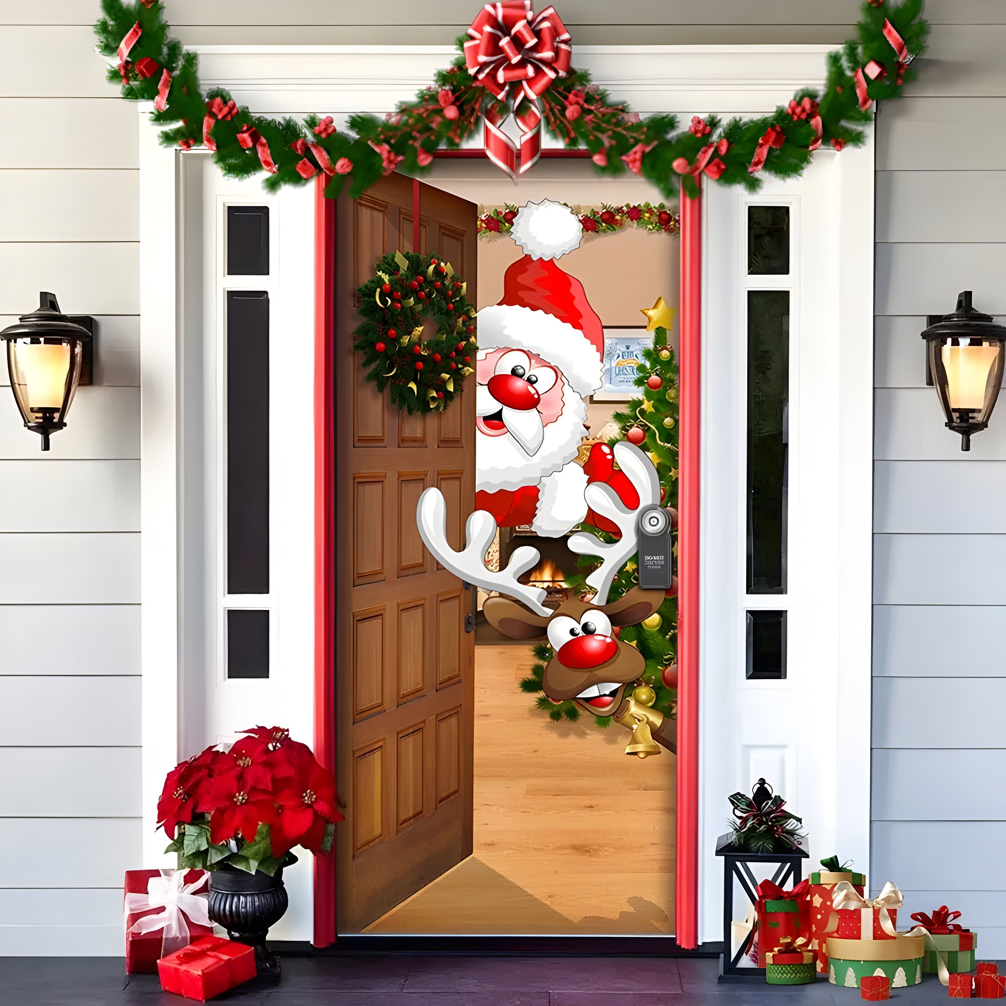 home & garden : HolidayCheer - Kerst Achtergrondbanner van Polyester - Creëer een Feestelijke Sfeer voor Uw Decoraties in Stijl-1 van Pantino