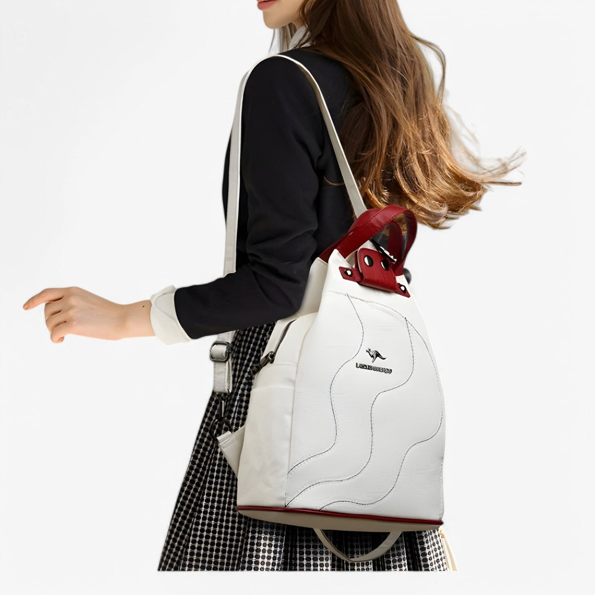 bags : Rugzak Zwart en Kaki - Elegante Lederen - Ruim, Veilig en Perfect voor op Reis in van Pantino