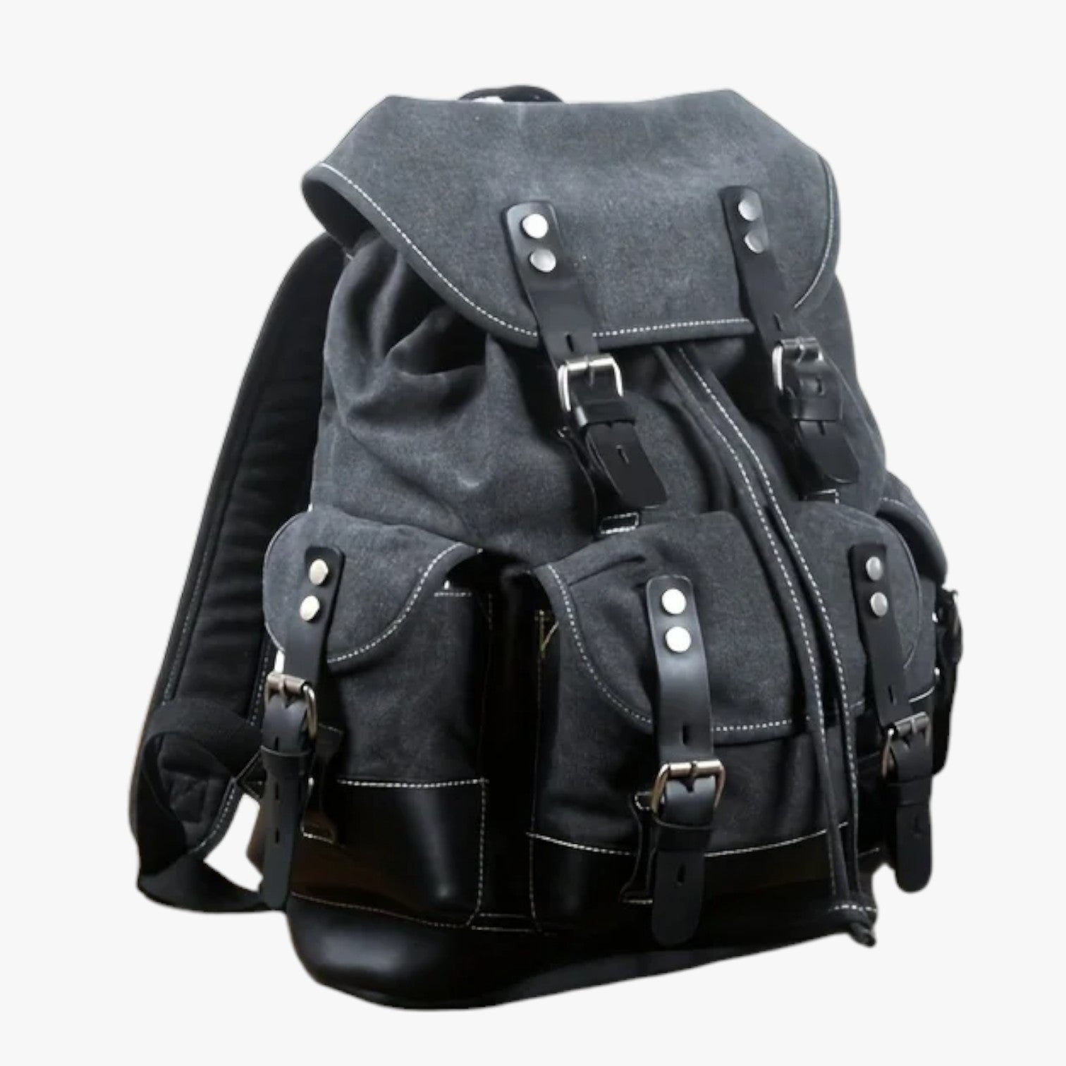 Bags : Heren Wandelrugzak Grote Capaciteit Canvas en Leer in van Pantinoshop