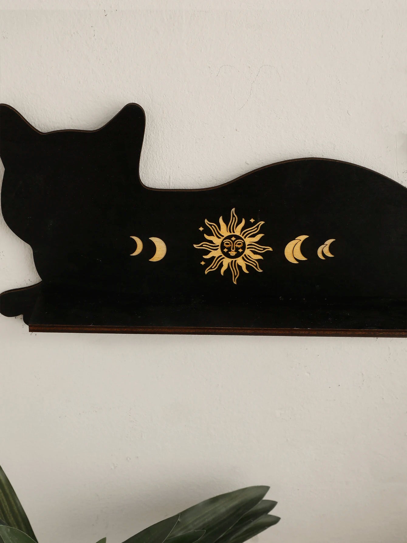 home & garden : Zwarte Kat Maanfase Wandplank in van Pantino