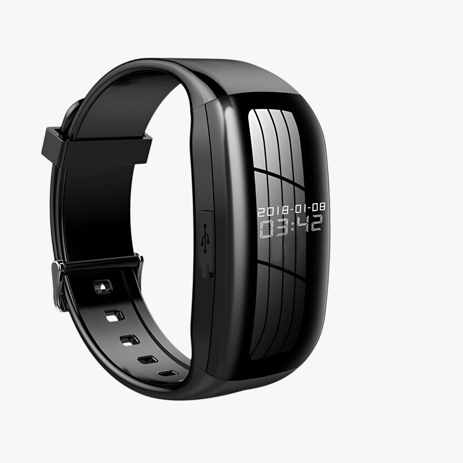 watches : Joris Mini Spraakrecorder Armband - Discreet Opnemen en Veilig Bewaren in Eén Armband - Zwart in van Pantino