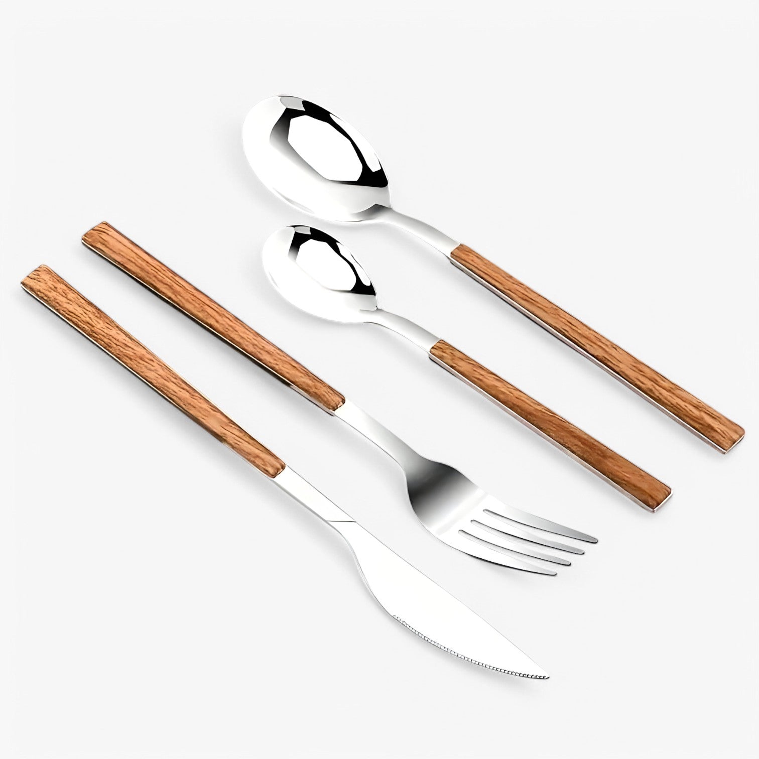 home & garden : 12-delige Bestekset - Houten Handgrepen, Vaatwasmachinebestendig in van Pantino