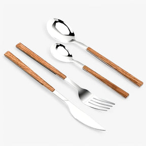 home & garden : 12-delige Bestekset - Houten Handgrepen, Vaatwasmachinebestendig in van Pantino