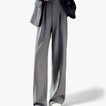 Pants : Broek Zwart - Hoge Taille - Modieus & Comfortabel in Grijs van Pantino