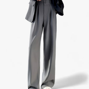Pants : Broek Zwart - Hoge Taille - Modieus & Comfortabel in Grijs van Pantino