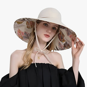 Sun Hat : Zomerhoed met Brede Rand - Ultieme UV-bescherming in Boho-look - Marineblauw in van Pantino
