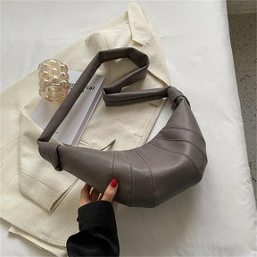 Tassen : Halvemaans Chique Tas - Zwart in Grijs 25cm*8cm*16cm van Pantino