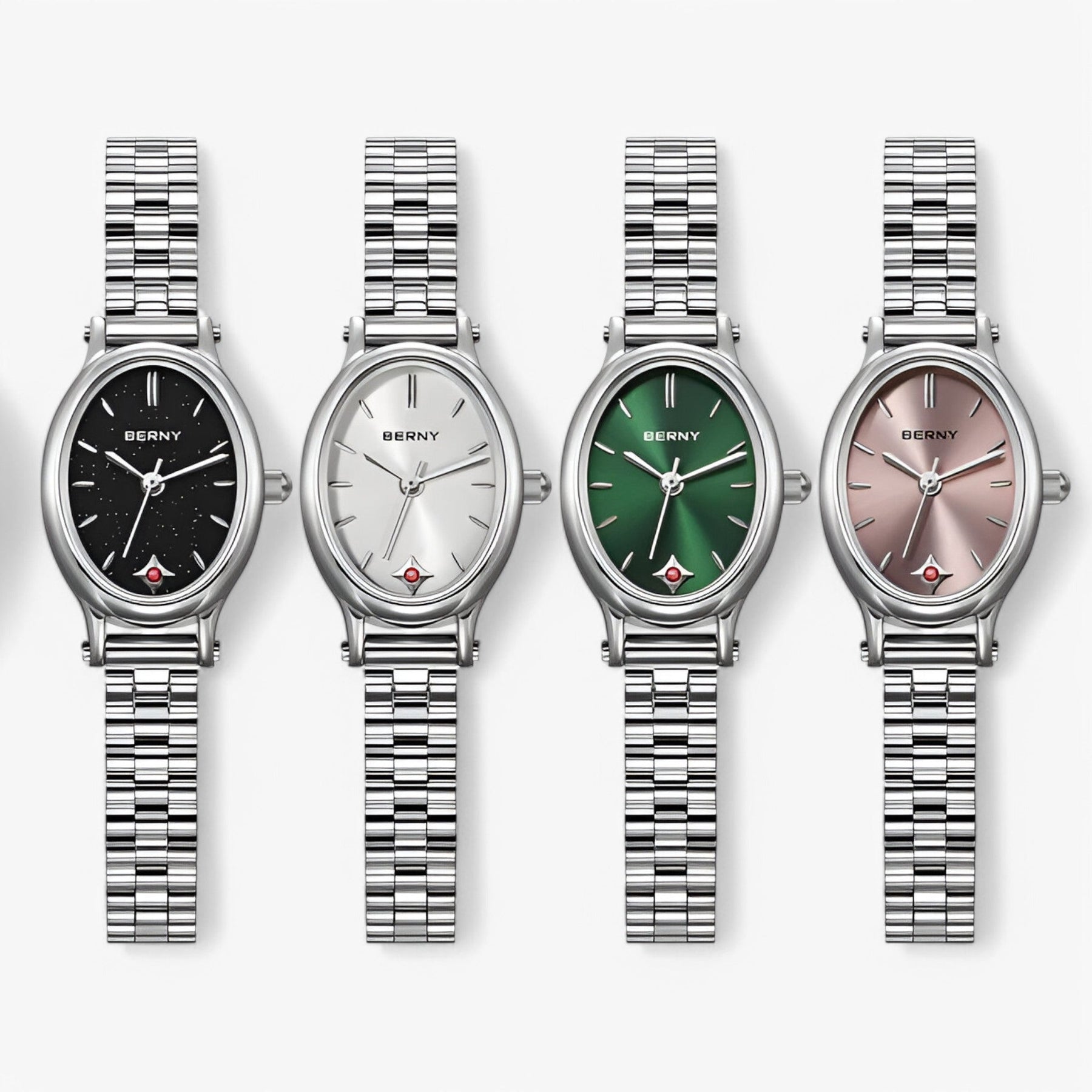 Watch : Minimalistische Ovalen Armbandhorloge Dames - Zwart in van Pantino
