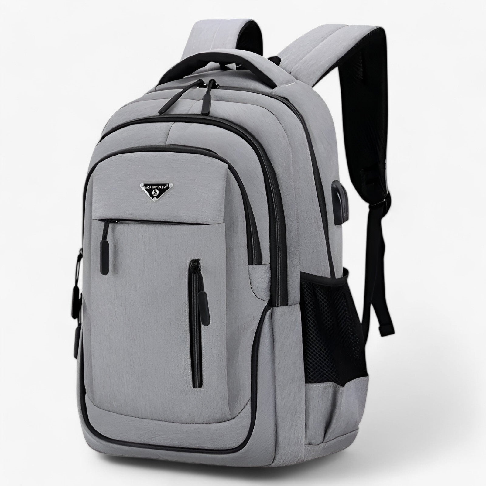 bags : Rugzak Heren Rood - Ruime Laptoprugzak voor Studenten in Lichtgrijs van Pantino
