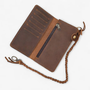 bags : Portemonnee Heren Bruine Draak - Vintage Leren in van Pantino