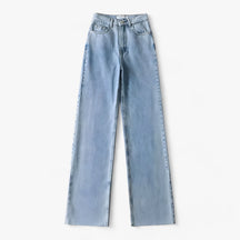 Pants : Broek met Wijde Pijpen - Eenvoudig en Elegant - Donkerblauw in Lichtblauw van Pantino