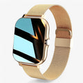 Smartwatch Heren Goud - Slank & Stijlvol Design met Lange Batterijduur