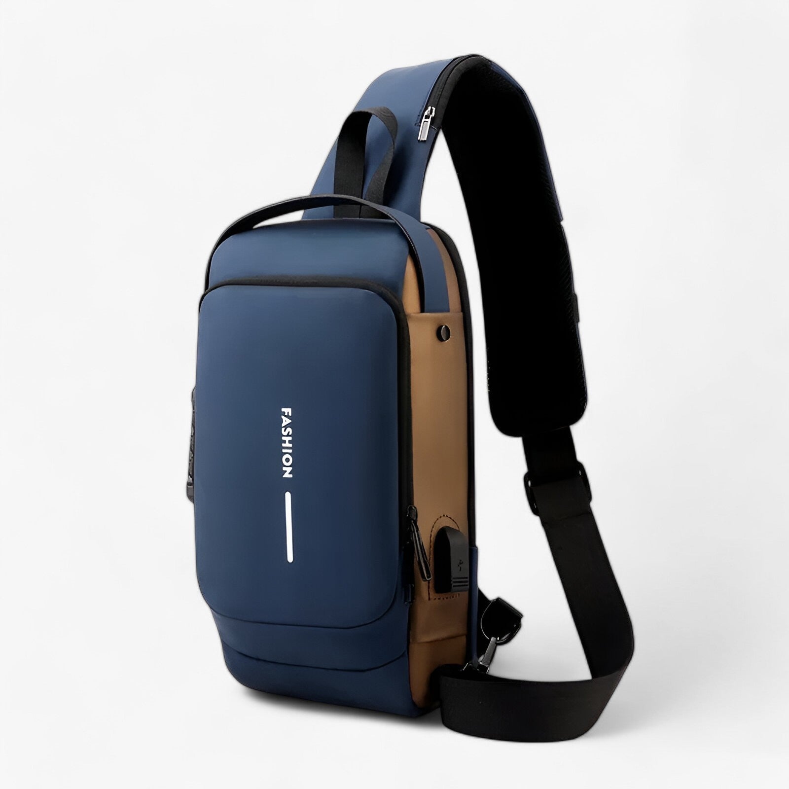 bags : Schoudertas Zwart - Diefstal USB in Blauw Goud 32X16X9cm van Pantino